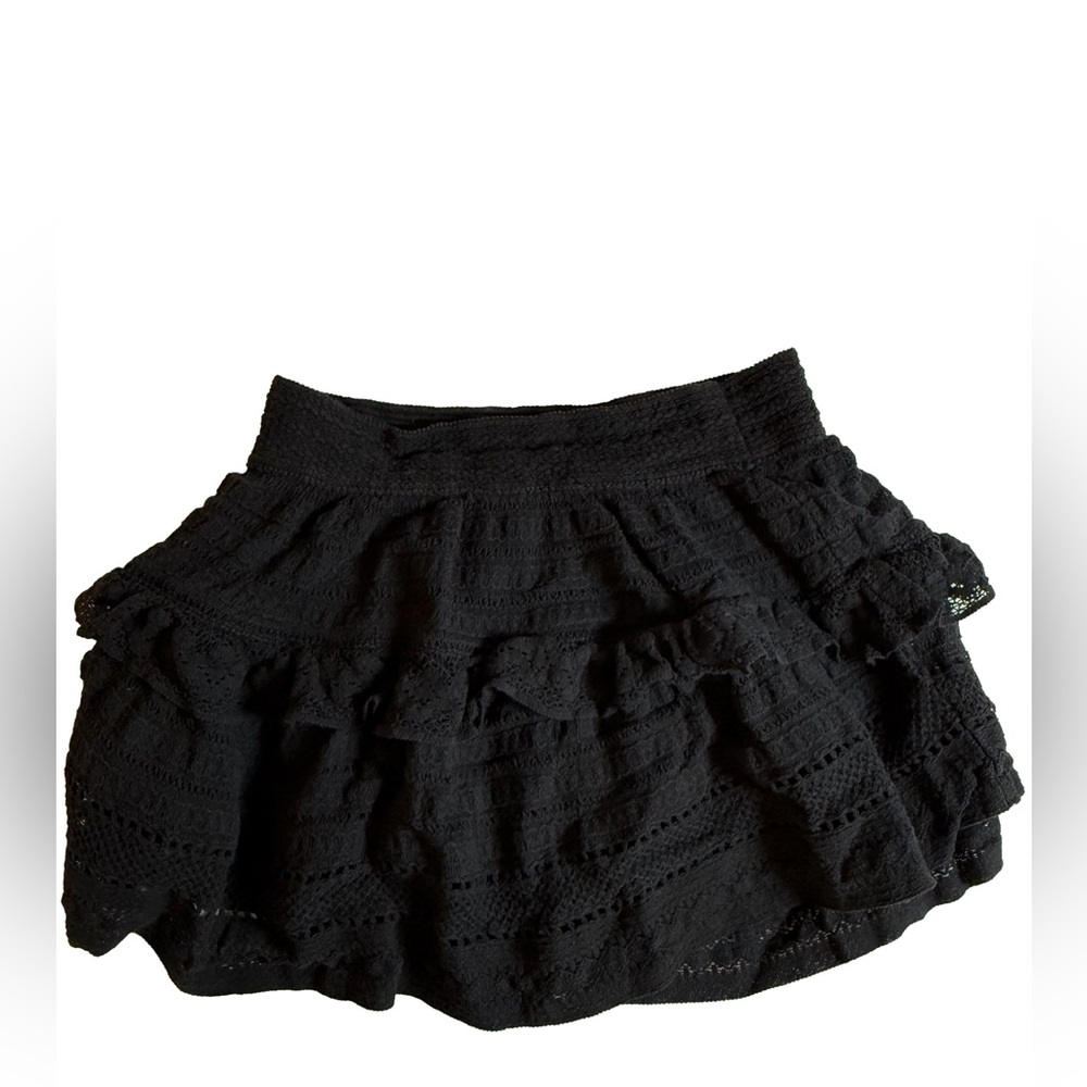 Aerie Black Ruffled Mini Skirt